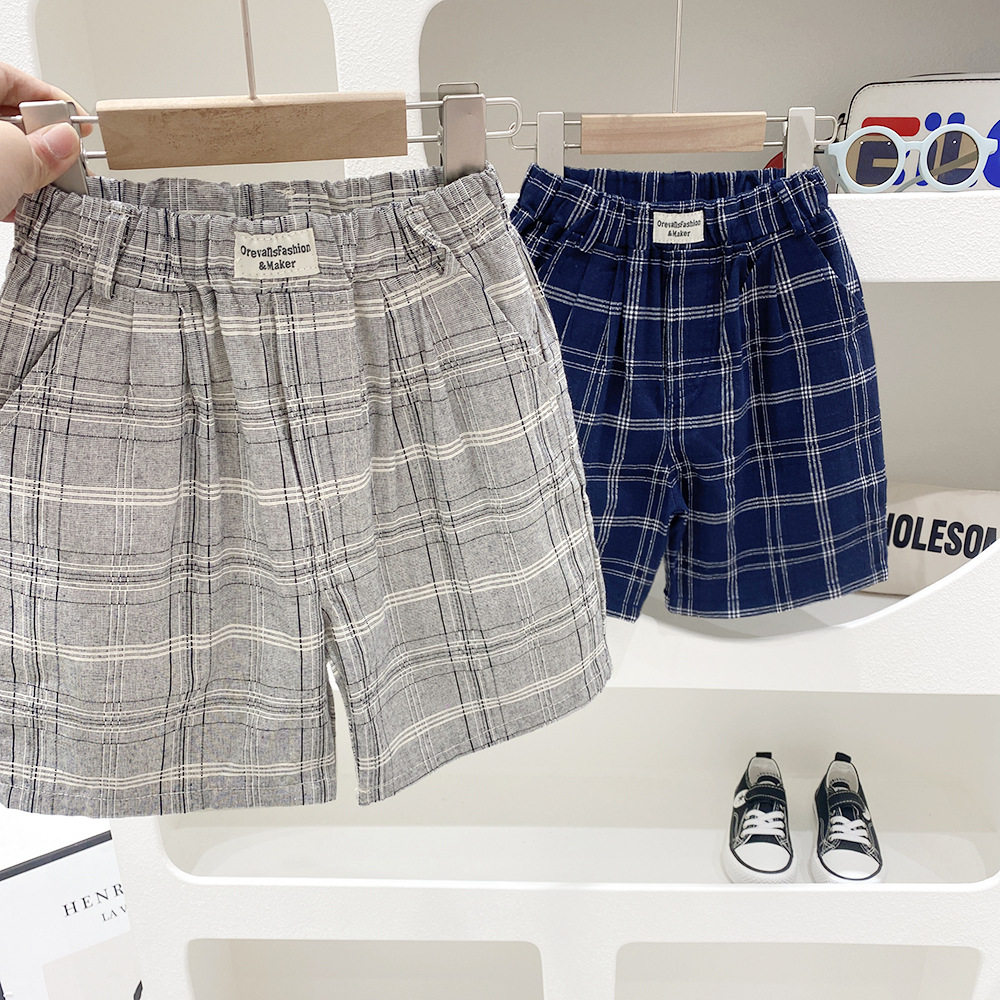 童装男童短裤2023儿童休闲短裤新款夏季洋气宝宝格子宽松外穿短裤,男装,短裤,淘宝优惠券,粉丝福利购,淘宝优惠卷