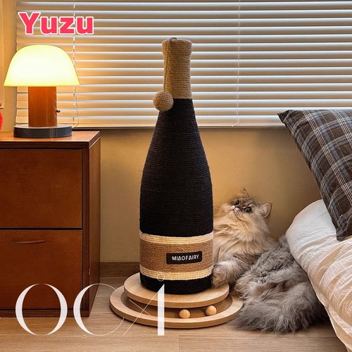 日本UOIO猫抓板红酒瓶剑麻猫抓柱耐磨不掉屑保护沙发立式猫玩具潮
