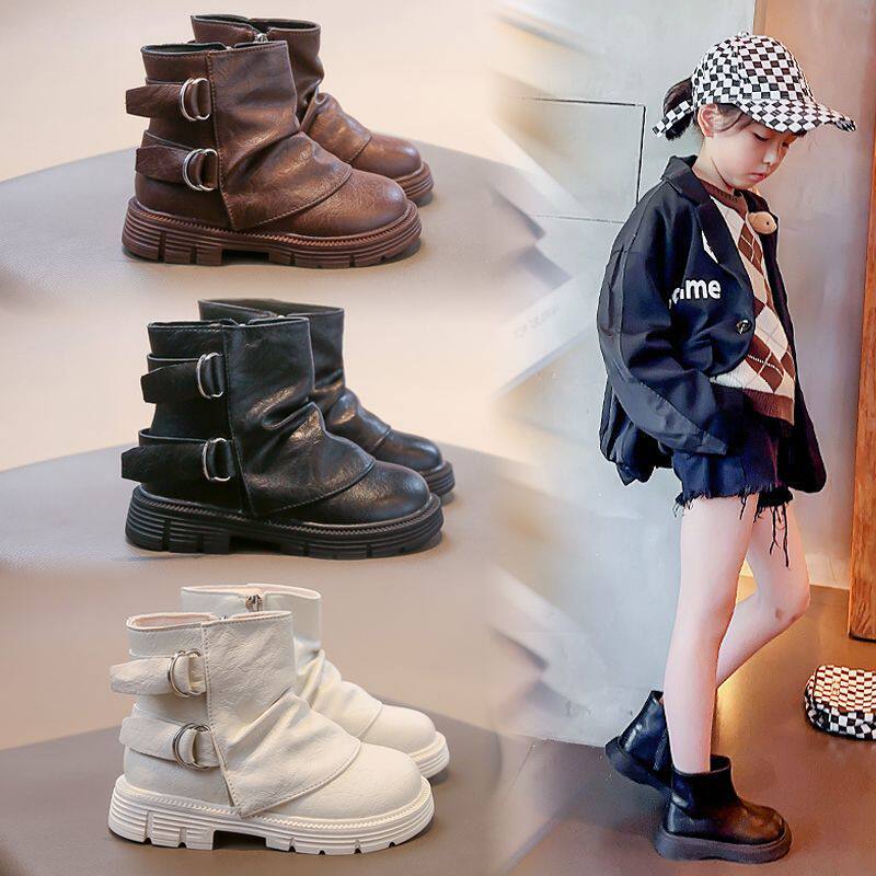 女童靴子英伦风短靴女孩公主骑士靴2026秋冬新款裤管靴儿童马丁靴