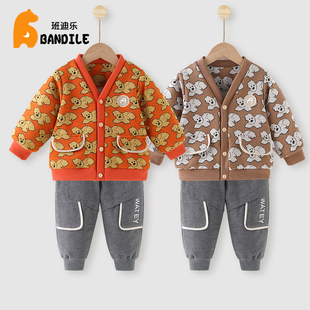 班迪乐婴儿衣服春秋宝宝套装周岁礼服男童抓周衣服男孩分体两件套