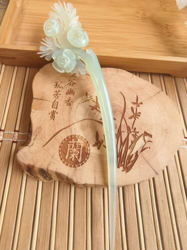 天然岫玉簪子，手工制作高档玉簪一件代发送女朋友送爱人