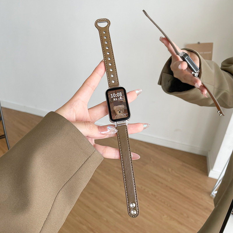 适用红米手环2腕带redmi手环2表带皮质女生小米智能运动手环