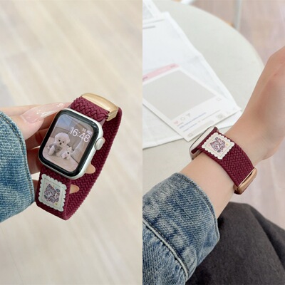 KT猫编织磁吸适用苹果S10手表S11表带iwatch9新款applewatch876SE