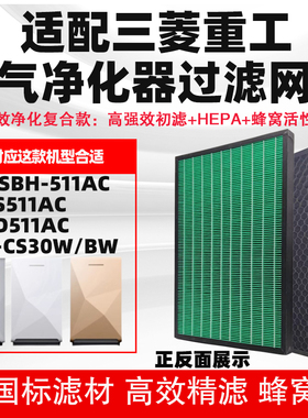适配三菱重工新风机FMSBH/SPD/SP-511AC净化滤芯除醛霾味烟过滤网