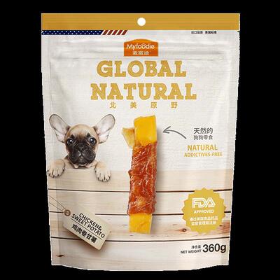 麦富迪(MYFOODIE)狗零食北美原野牛肉棒360g鸭肉鸡肉干牛肉磨牙棒