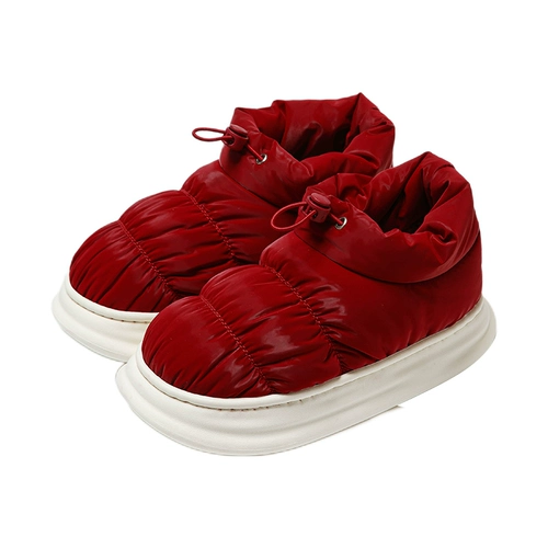 Тапочки, зимняя нескользящая обувь на платформе, флисовые удерживающие тепло туфли