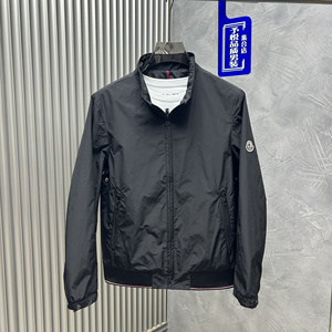 24春季新款立领纯色夹克男时尚百搭简约潮服上衣青年贴标流行修身