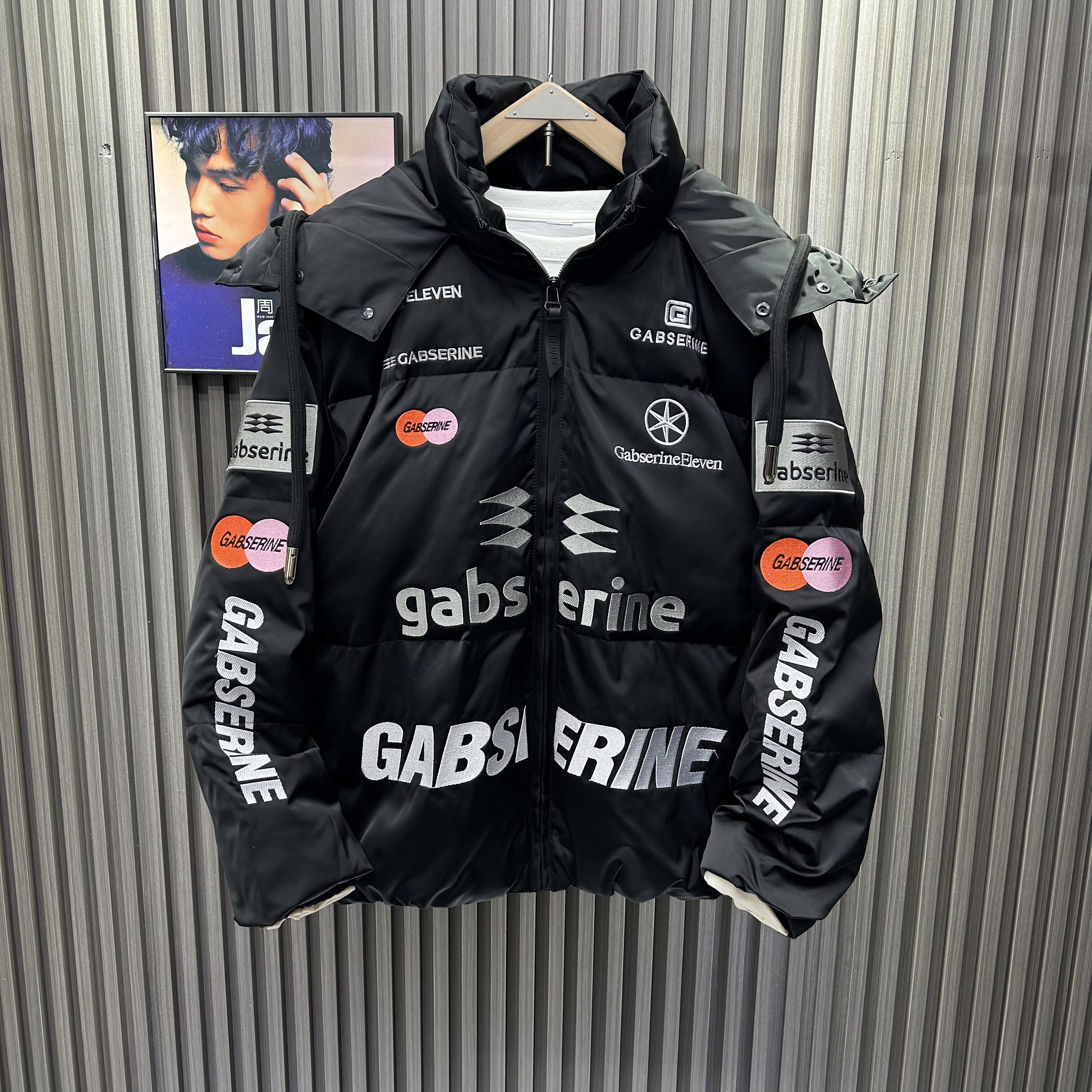 冬季新款羽绒服白鸭绒机车服防风保暖美式刺绣街头痞帅防风保暖潮