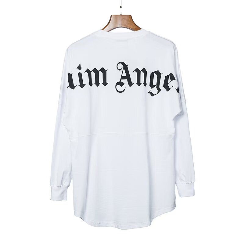 PA lm ange ls圆领长袖logo印花蝙蝠袖上衣宽松百搭男t恤衫宽松