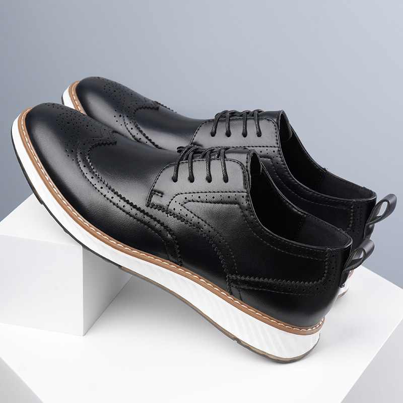 百搭韩版休闲鞋英伦风布洛克鞋舒适平底男士皮鞋46大码商务德比鞋,流行男鞋,正装皮鞋,淘宝优惠券,粉丝福利购,淘宝优惠卷
