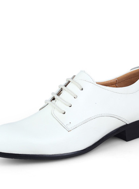男生白色皮鞋男真皮46码48码50大码商务正装影楼婚纱拍照婚鞋小码