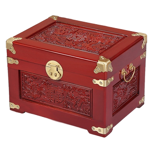 香樟木箱子婚嫁箱陪嫁樟木箱字画箱木箱储物箱实木衣箱仿古小箱子