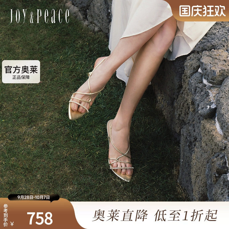 真美诗星光舞会高跟罗马凉鞋