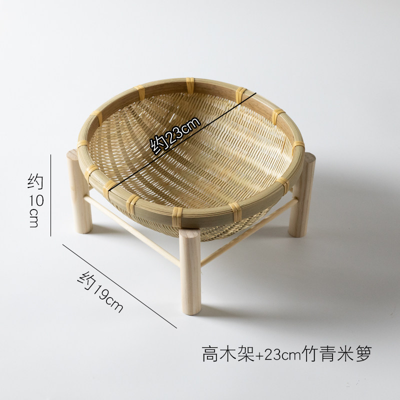 竹编竹制品家用簸箕水果木架竹篮子馍筐收纳筺手工篾竹编制竹箩i.