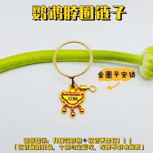 小太阳鹦鹉脖圈刻字定制脖套牡丹虎皮和尚防丢链子金太吸蜜脚环链