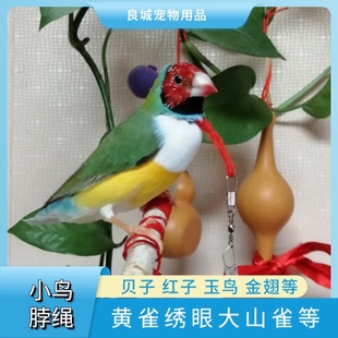 黄雀脖圈绣眼小型鸟脖套贝子山雀麻料文鸟拴鸟链子各种杂鸟用脖绳