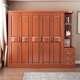 中式 实木整体衣柜组合三四五六门木质收纳拼接组装 出租房卧室家具