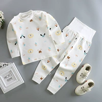 Quần áo cotton bé cao eo thiết kế quần bụng thiết lập quần áo cotton mùa thu quần dài bé trai và bé gái có thể mở đồ lót - Quần áo lót mua bộ đồ cho bé