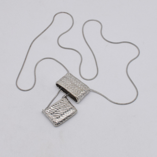 欧美编织包包小盒子造型项链挂件简约时髦蛇骨链小众设计感毛衣链