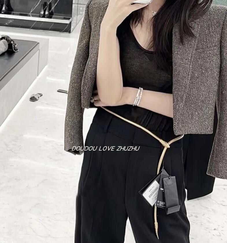 高级感金属弹性腰带女配连衣裙裙子外套装饰收腰百搭腰封小众腰链