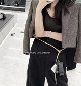 高级感金属弹性腰带女配连衣裙裙子外套装 饰收腰百搭腰封小众腰链