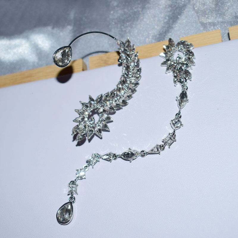 ins个性长款流苏耳环耳挂女气质镶钻晚会夸张不对称连体耳廓耳钉,饰品/流行首饰/时尚饰品新,耳环,淘宝优惠券,粉丝福利购,淘宝优惠卷