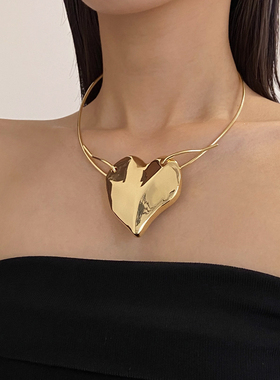 夸张小众立体不规则爱心项链项圈