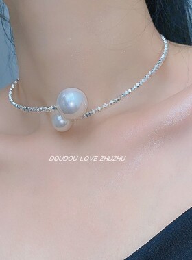 金属不规则女珍珠颈圈项链