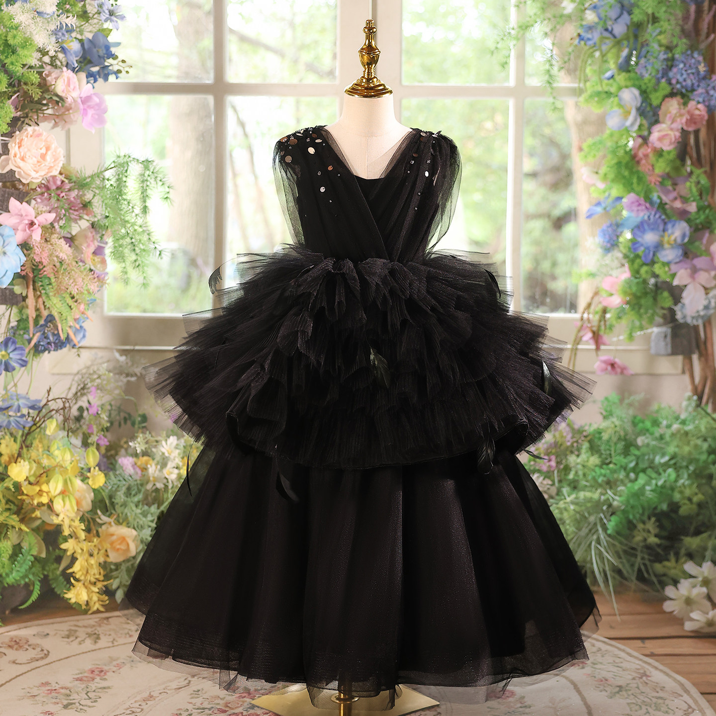 银蔓琦儿童礼服2025女童钢琴小提琴演出服主持生日气质礼服两穿