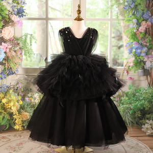 儿童礼服女童钢琴小提琴主持礼服