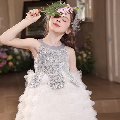 女童公主裙儿童婚礼2025新款时尚花童party小礼服高端钢琴演出服