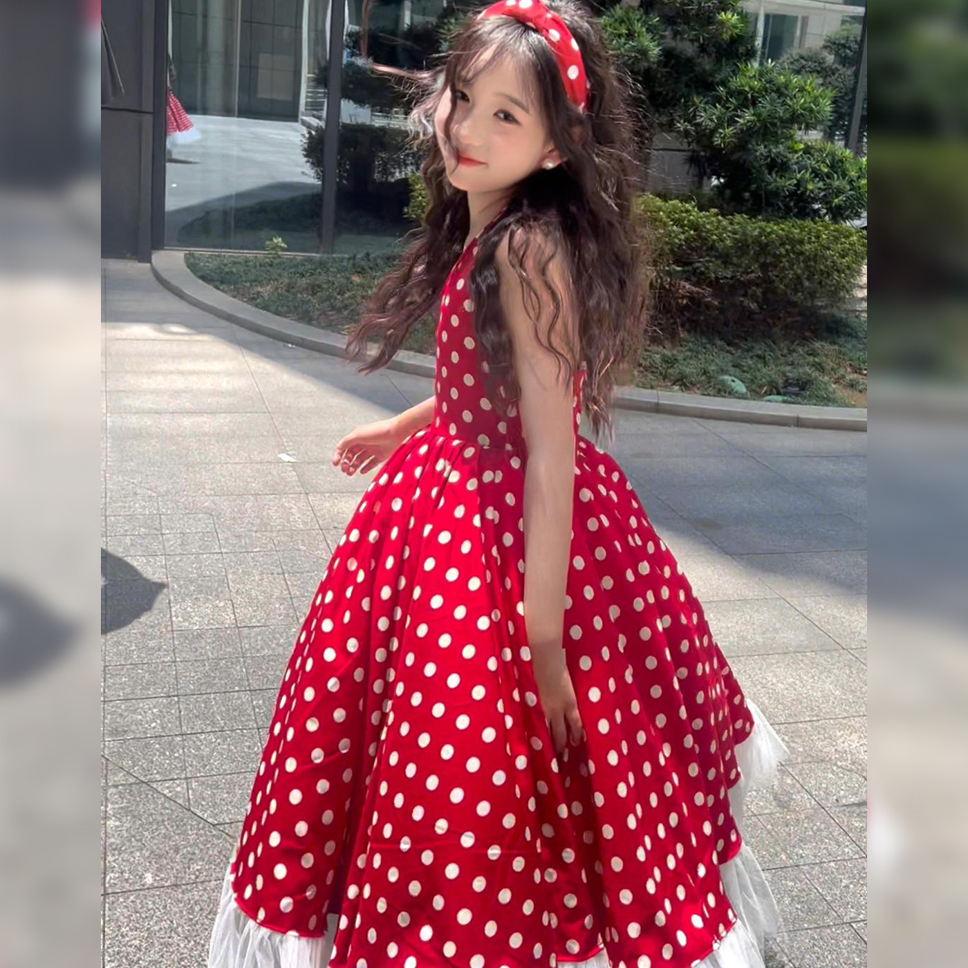 女童港风复古礼服蓬蓬裙