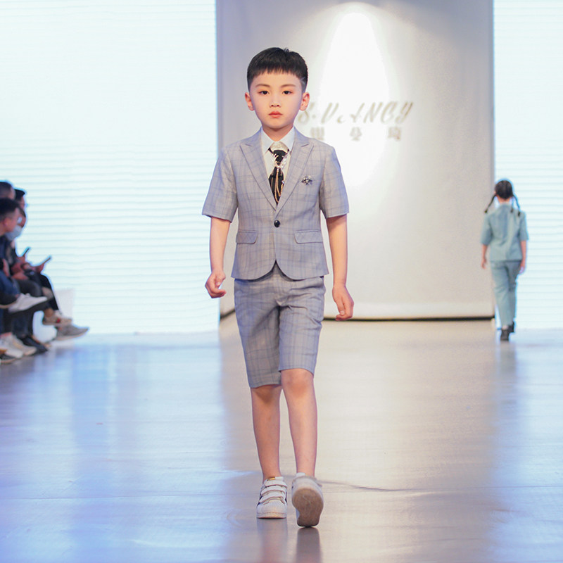 【清仓】儿童西装套装夏季男童小主持花童礼服短袖走秀钢琴演出服