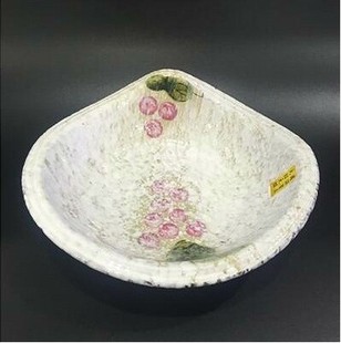 皇冠正品 雪花釉手绘葡萄系列8.5英寸变形碗沙拉碗凉菜碗 长金日式