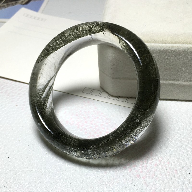 2025绿幽灵手镯 纯天然 千层异象 女款 彩幽灵 手镯 无杂质 53mm