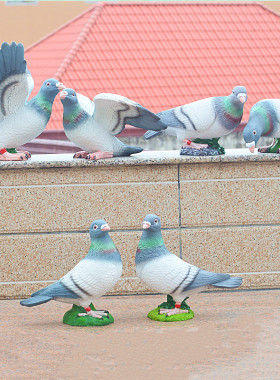 仿真工艺品白鸽子客厅创意包邮家居花园别墅装饰品树脂鸟类摆件