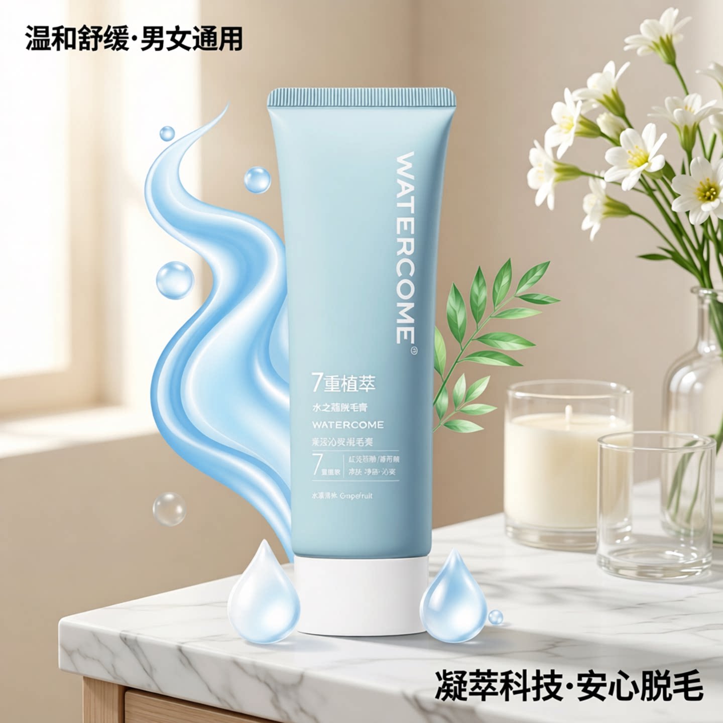 水之蔻脱毛膏不留黑点女腋下光滑非私处唇部非永久学生专用温和型