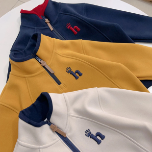 上衣 中大儿童洋气加绒半高领卫衣冬装 男童秋冬季 卫衣外套2025新款