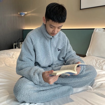 男童睡衣秋冬2025新款青少年珊瑚绒家居服儿童男孩冬季加厚法兰绒