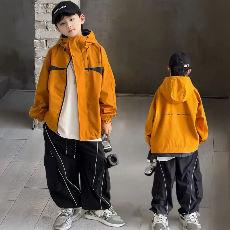 童装男童外套冲锋衣春秋季2025新款潮牌上衣大儿童潮酷帅秋季衣服,童装/婴儿装/亲子装,普通外套,淘宝优惠券,粉丝福利购,淘宝优惠卷