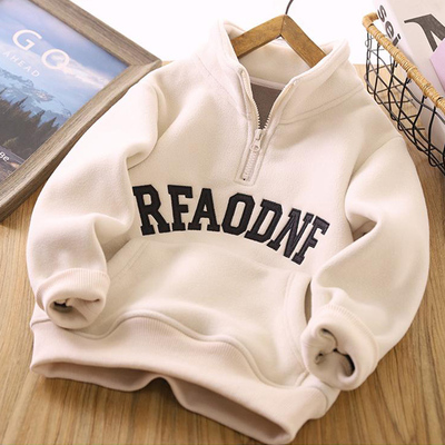 男童冬装卫衣2025新款儿童加厚秋冬款中大童男孩红色加绒冬季衣服