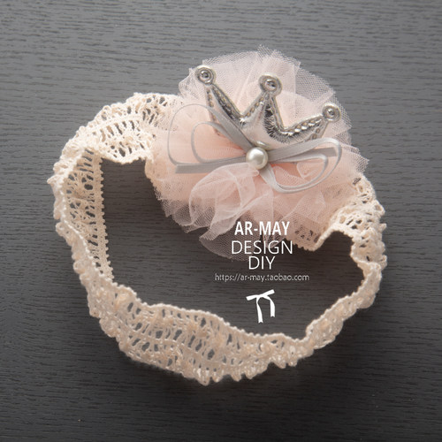 韩版儿童宝宝头饰婴儿雪纱带钻