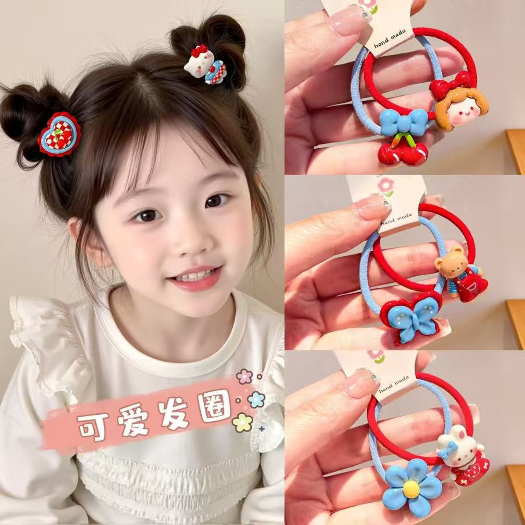 新款儿童可爱卡通动物发圈女童扎头发皮筋发绳宝宝不伤发头绳发饰