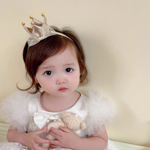 婴儿发带可爱超萌百天周岁皇冠头饰公主儿童婴幼儿女宝宝发饰头饰