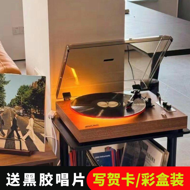 复古黑胶唱片唱盘机欧式留声机蓝牙音箱HIFI音效红宝石唱针新婚乔