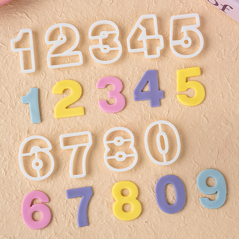 数字0~8翻糖切模压花印花模切蛋糕饼干甜品台生日蛋糕烘焙模具