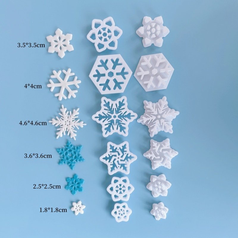 大小雪花翻糖切模 圣诞压模蛋糕饼干装饰烘焙模具