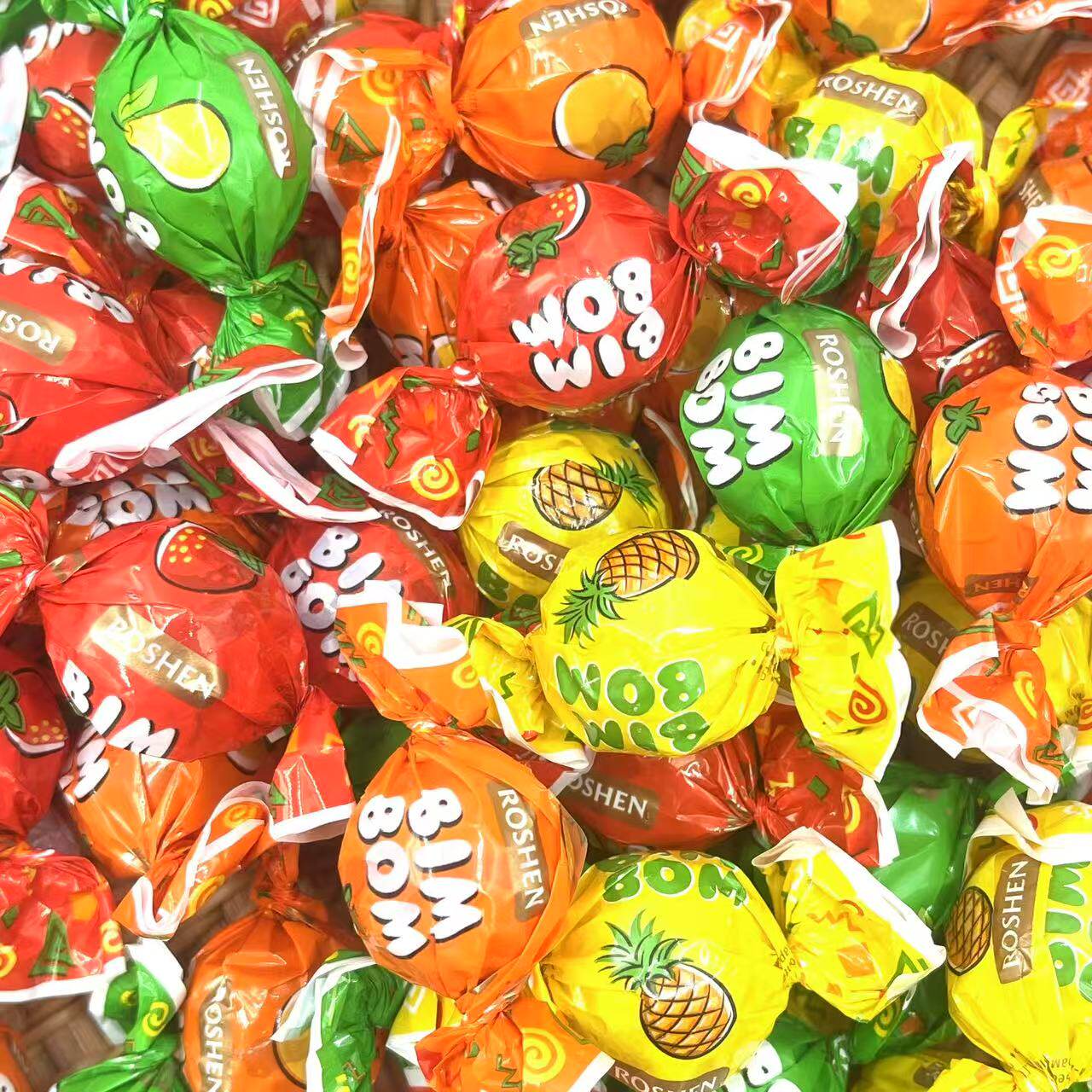 进口俄罗斯糖乌克兰夹心硬糖 如胜 4种水果味混装250克休闲零食品