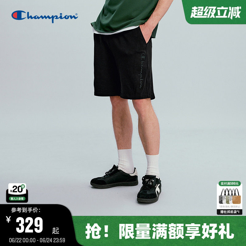 Champion冠军针织短裤男2026夏季新款运动五分裤女美式直筒裤休闲