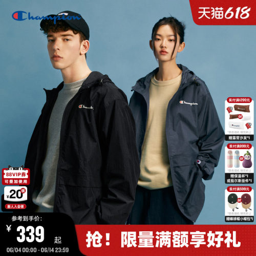 Champion冠军胶印草写logo夹克男